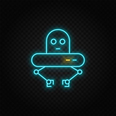 Robot, UFO kağıt tarzı, ikon. Gri renk vektörü arka plan - Kağıt biçimi vektör simgesi,