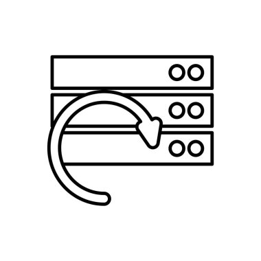 Veritabanı, sunucu, tazeleme simgesi - Vektör. Beyaz arkaplanda veritabanı vektör simgesi