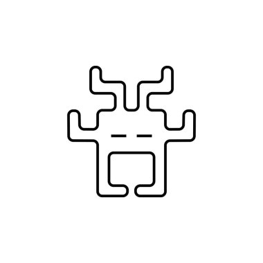 Uzaylılar, atari salonu, retro ikon. Beyaz arka planda. Uzaylılar atari salonu simgesi