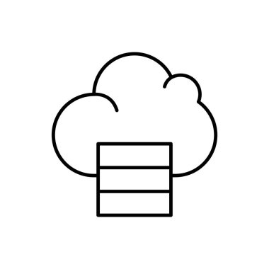 Veritabanı, sunucu, bulut hesaplama simgesi - Vektör. Beyaz arkaplanda veritabanı vektör simgesi