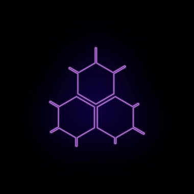 Arı, bal peteği, akıllı, neon ikon. Biyoteknoloji ve bilim, Kimya Laboratuvarı. Bilgi ve sunum kullanılabilir - Beyaz arkaplanda vektör simgesi