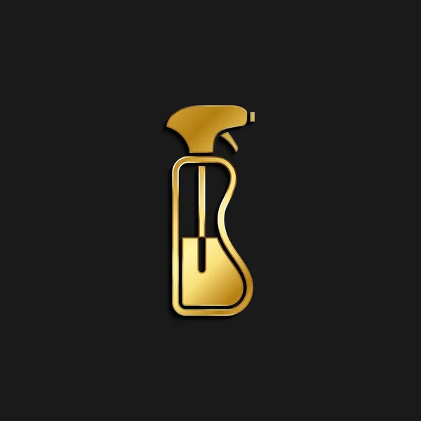 Чистка Спрей Золотой Значок Векторная Иллюстрация Золотой Иконки Темном Фоне — стоковый вектор