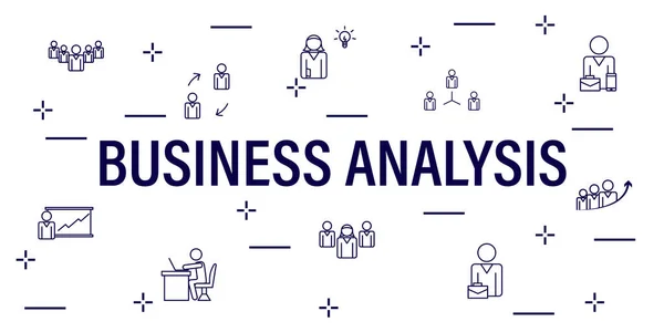 Análisis Negocios Estadísticas Financieras Auditoría Líneas Delgadas Estilo Arte Plantilla — Vector de stock