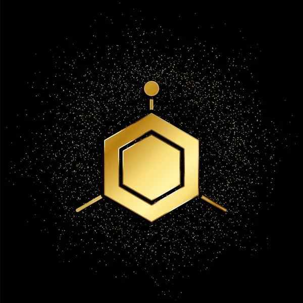 Molekyler Guldikon Vektor Illustration Gyllene Partikel Bakgrund Guld Vektor Ikon — Stock vektor