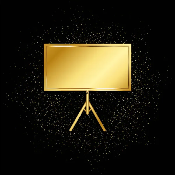 Street Billboard Gold Icon Vector Illustration Golden Particle Background Gold — Stock Vector