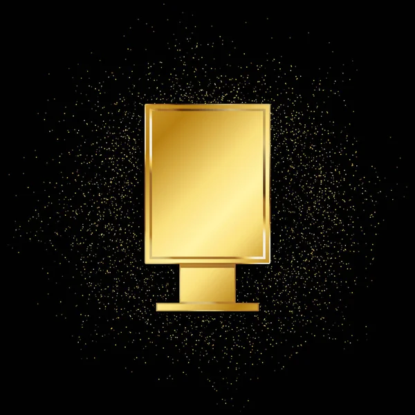 Street Billboard Gold Icon Vector Illustration Golden Particle Background Gold — Stock Vector