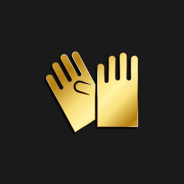 Handschuhe Gold Ikone Vektor Illustration Des Goldenen Symbols Auf Dunklem — Stockvektor