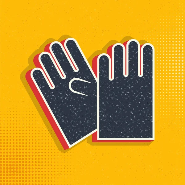 手袋ポップアートレトロなアイコン レトロな背景のポップアートスタイルのベクトルイラスト — ストックベクタ