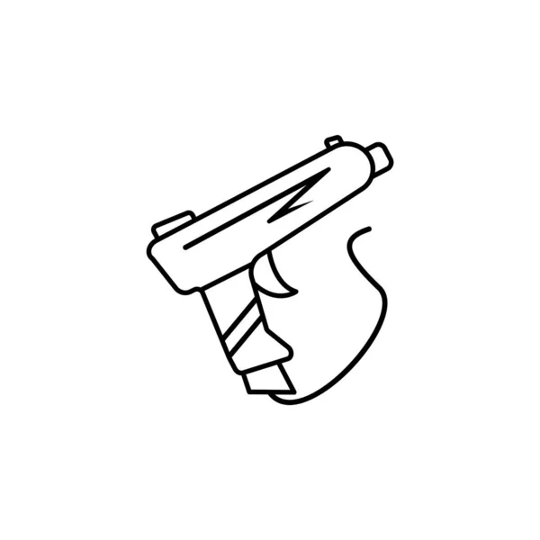 Pistolet Tir Jeu Rétro Icône Arcade Sur Fond Blanc Pistolet — Image vectorielle