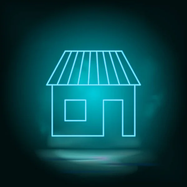 Vásárolni Neonkéket Építeni Kék Neon Épületvektor Ikon Vektorháttér — Stock Vector