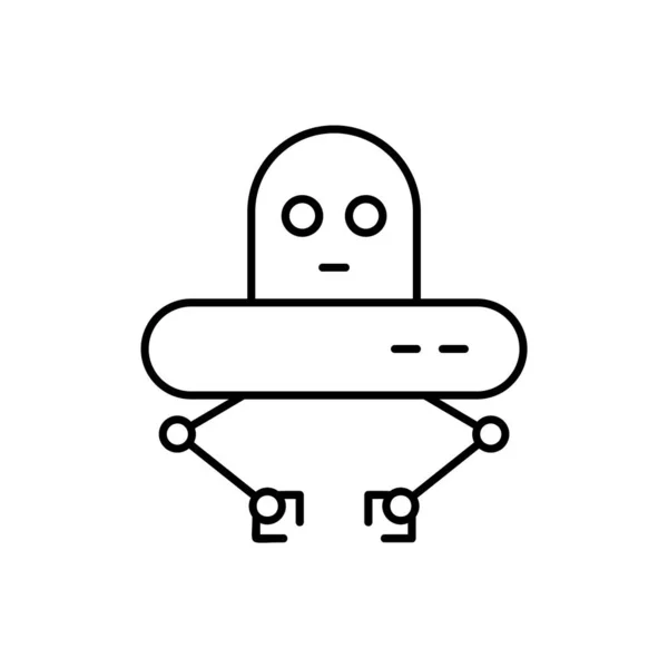 Ρομπότ Ufo Icon Διάνυσμα Τεχνητή Νοημοσύνη Λευκό Φόντο — Διανυσματικό Αρχείο