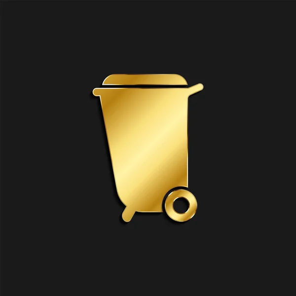 Papelera Icono Del Oro Basura Ilustración Vectorial Del Icono Dorado — Vector de stock