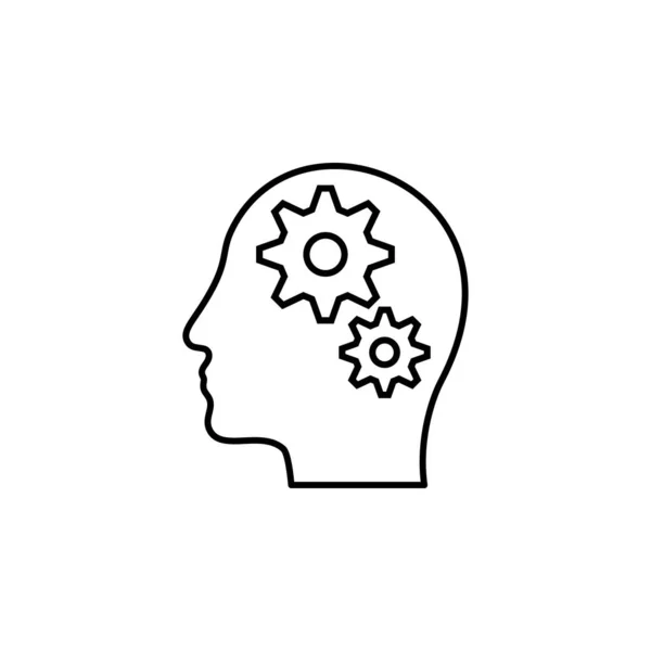 Мозковий Штурм Значок Шестерні Ділова Іконка Управління Вектором — стоковий вектор