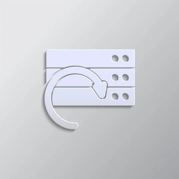 Datenbank Server Papierkorb Aktualisieren Symbol Grauer Farbvektorhintergrund Vektor Symbol Papierstil — Stockvektor