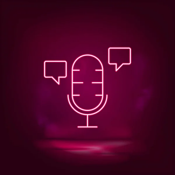 Mikrofon Akıllı Sohbet Bobble Neon Ikonu Vektör Yapay Zeka — Stok Vektör