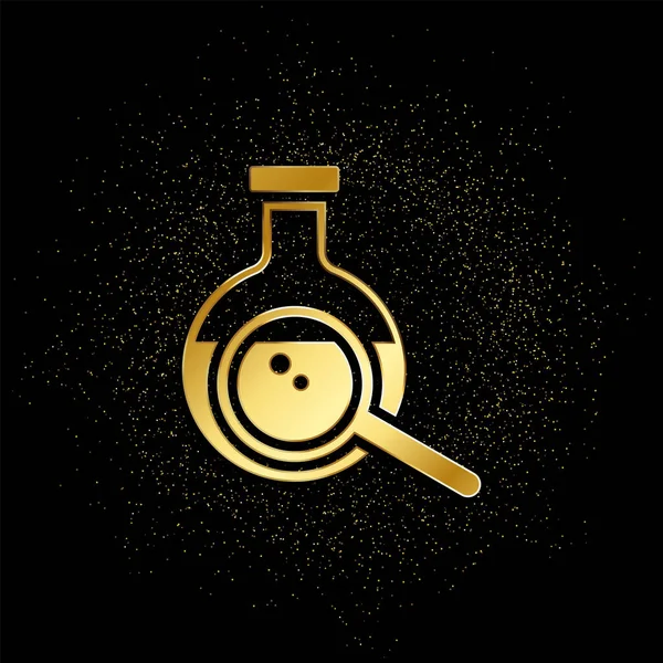 Flaska Nagyító Arany Ikon Arany Részecske Háttér Vektor Illusztrációja Arany — Stock Vector