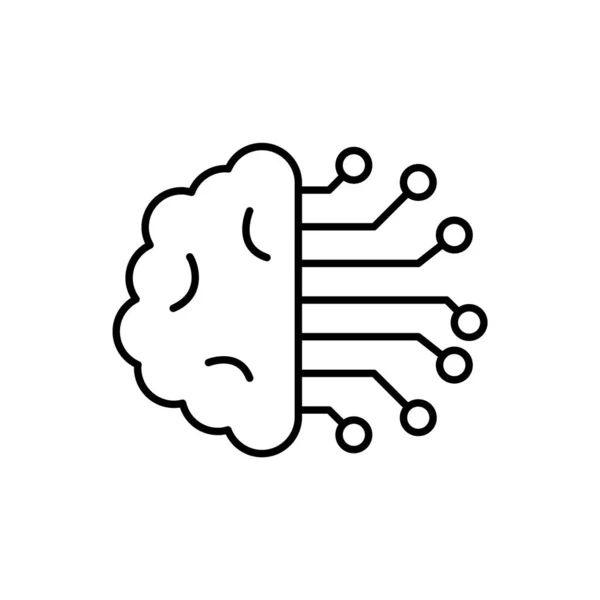 Νοημοσύνη Εικονίδιο Εγκεφάλου Διάνυσμα Τεχνητή Νοημοσύνη Λευκό Φόντο — Διανυσματικό Αρχείο