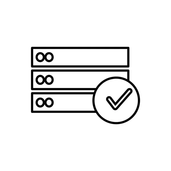 Database Server Vote Yes Icon Vector Database Vector Icon White — Stock Vector