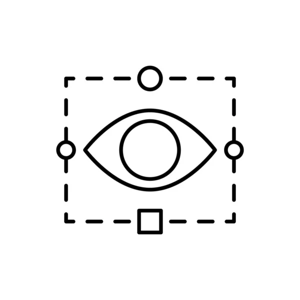 视网膜 眼睛图标 白人背景的人工智能 — 图库矢量图片