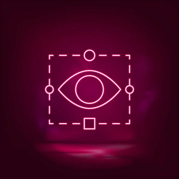 Retina Tech Eye Neon Icon Vector Inteligencia Artificial — Vector de stock