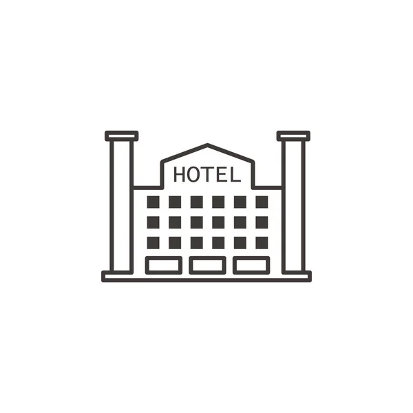 Building Hotel Outline Icon Building Vector Icon White Background — Stock Vector