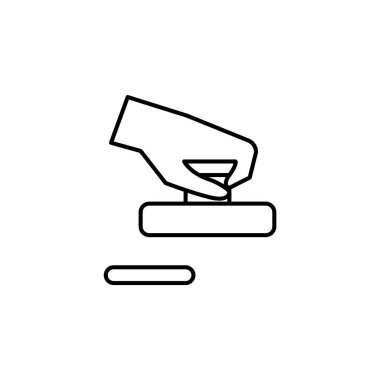 Hava hokeyi, masa oyunu, el ikonu. Beyaz arka planda. Hava hokeyi, masa oyunu, el simgesi