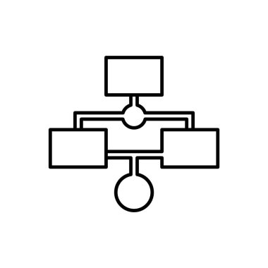 Veritabanı, sunucu, iş akışı simgesi - Vektör. Beyaz arkaplanda veritabanı vektör simgesi