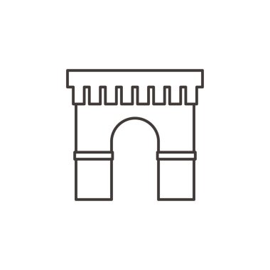 Bina, taslak, simge - Beyaz arkaplan üzerine vektör simgesi oluşturuluyor