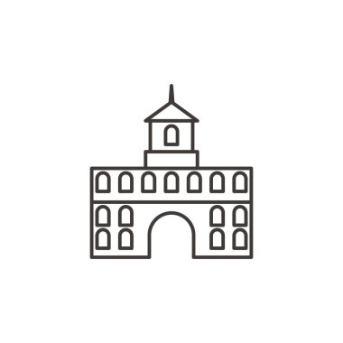 Bina, taslak, simge - Beyaz arkaplan üzerine vektör simgesi oluşturuluyor