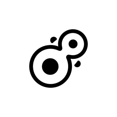 Hücre bölme işlemi düz simgesi, hücre ikiye bölünür, hücre izole edilmiş simgesi, vektör illüstrasyon simgesi