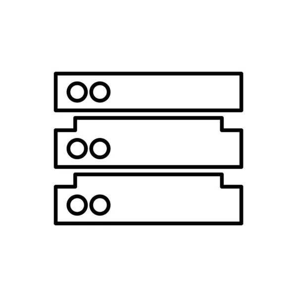 Database Servericoon Vector Database Vector Pictogram Witte Achtergrond — Stockvector