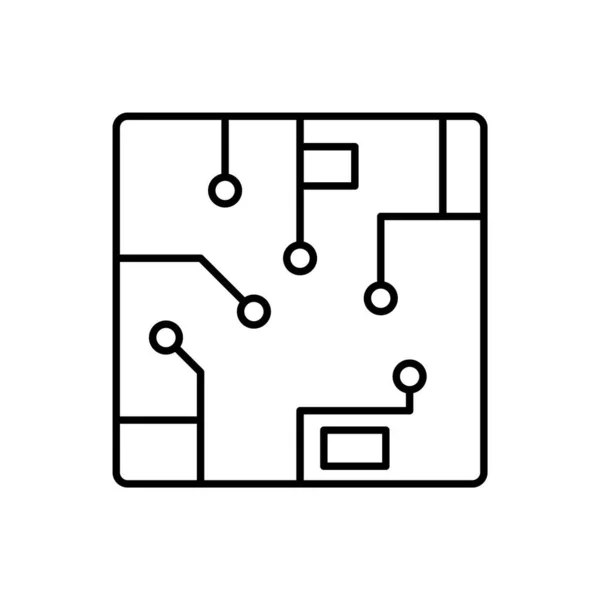 Chip Icône Ordinateur Vecteur Intelligence Artificielle Sur Fond Blanc — Image vectorielle