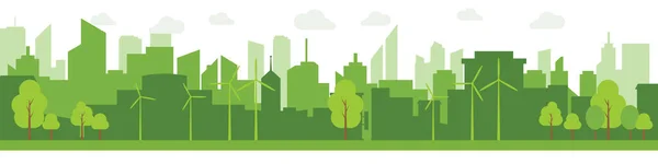 Cidades Verdes Ajudam Mundo Com Conceito Ecológico Ideas Vector Ilustração — Vetor de Stock