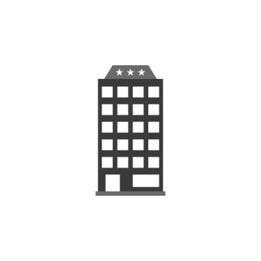 Otel Simgesi Vektör Grafik İndirme Şablonu Modern. Otel İnşaatı