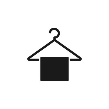 Çeşitli taslak koleksiyonundan düz havlu askısı ikonu. Beyaz arka planda ince çizgi havlu askısı simgesi izole edildi. Havlu askısı moda illüstrasyon vektör simgesi