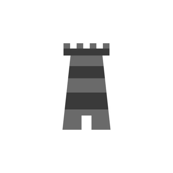 Castle Tower Vector Icon Grey Tower Vector Icon — Stock Vector
