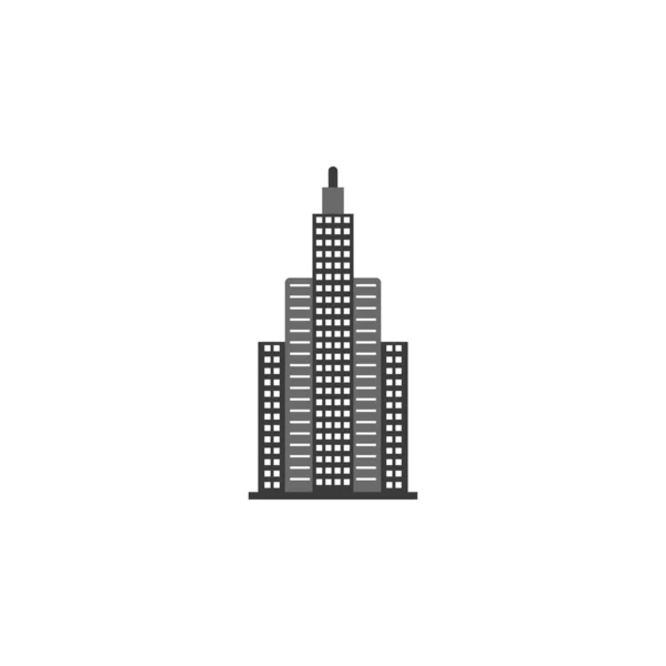ベクトルアイコンを構築する 白い背景に分離された白いベクトルアイコンのイラストを黒に構築する ベクトル 建物のアイコン — ストックベクタ
