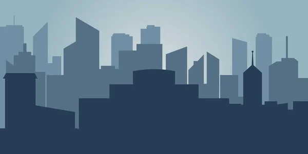 Hintergrund Des Stadtbildes Silhouetten Der Skyline Moderne Architektur Horizontales Banner — Stockvektor