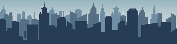 Conjunto Fondo Paisaje Urbano Siluetas Skyline Arquitectura Moderna Banner Horizontal — Vector de stock