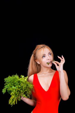 Stüdyoda poz veren bayan sporcu