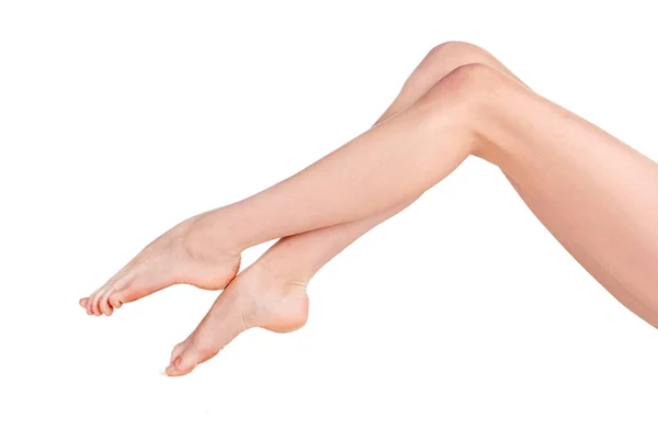 Female Legs White Background Studio — Stock Photo, Image