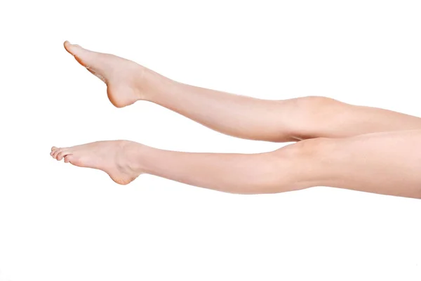 Female Legs White Background Studio — Stock Photo, Image