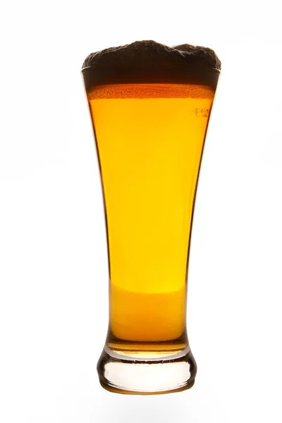 Γυάλινο Κύπελλο Γεμάτο Μπύρα Αφρό — Φωτογραφία Αρχείου