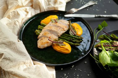 Dilimlenmiş tavuk filetosu.