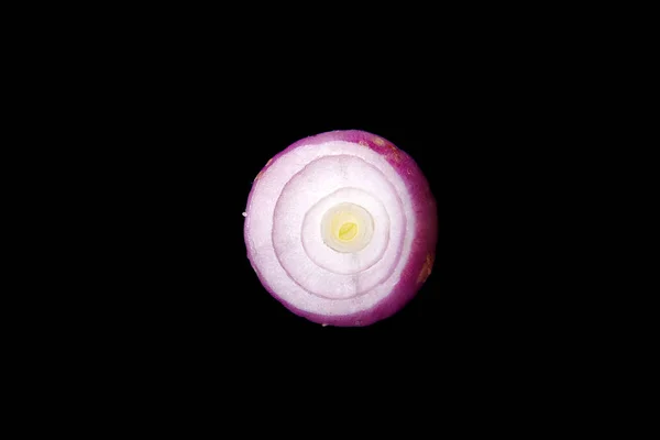 Fresh Onions Black Background — Stock Photo, Image