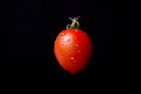 Fresh Tomato Black Background — Stock Photo, Image