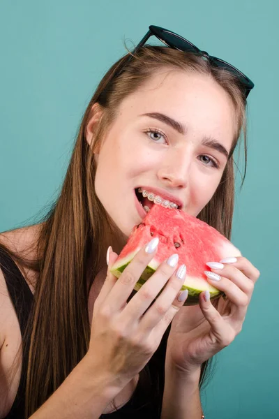 Mujer Traje Baño Estudio Fotografía — Foto de Stock