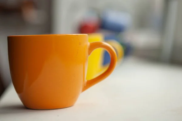 ceramic cup on the table in the studio