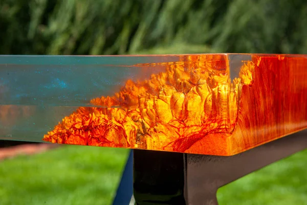 epoksi reçine el yapımı ahşap masa.