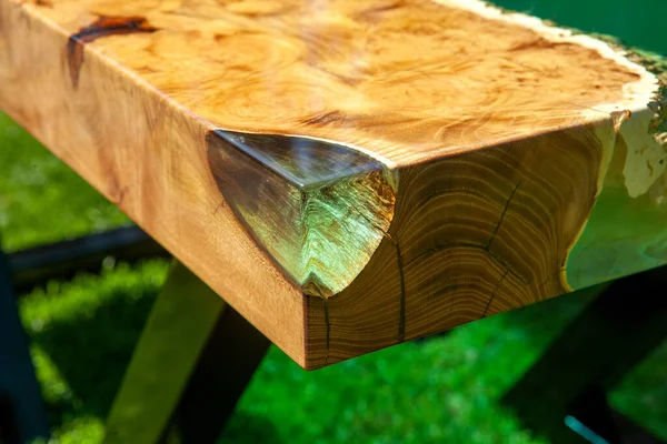 Epoxy Resin Handmade Wooden Table — Stock Photo, Image